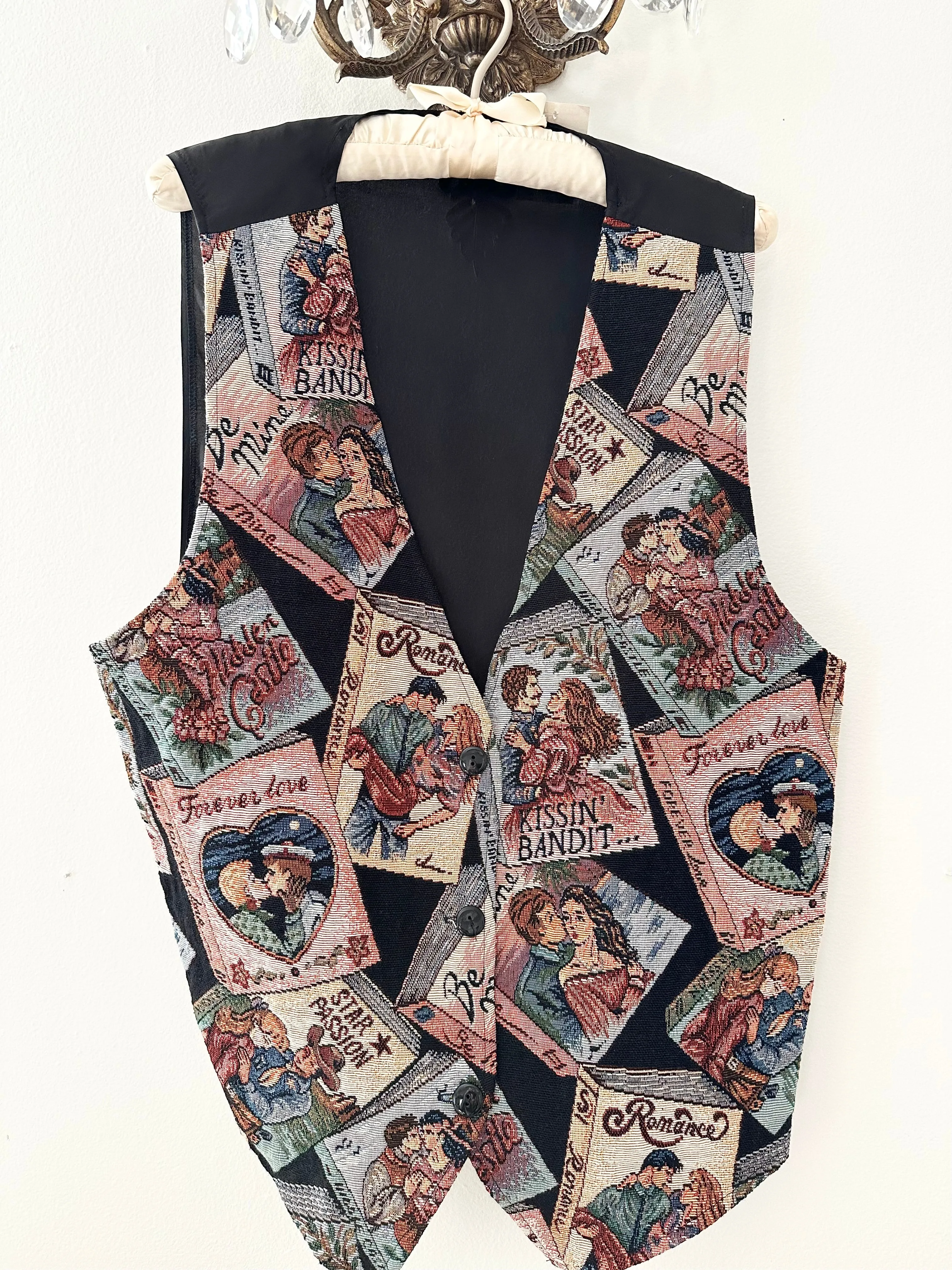 Rare 90s Vintage Romance Novel Tapestry Vest (S/M)