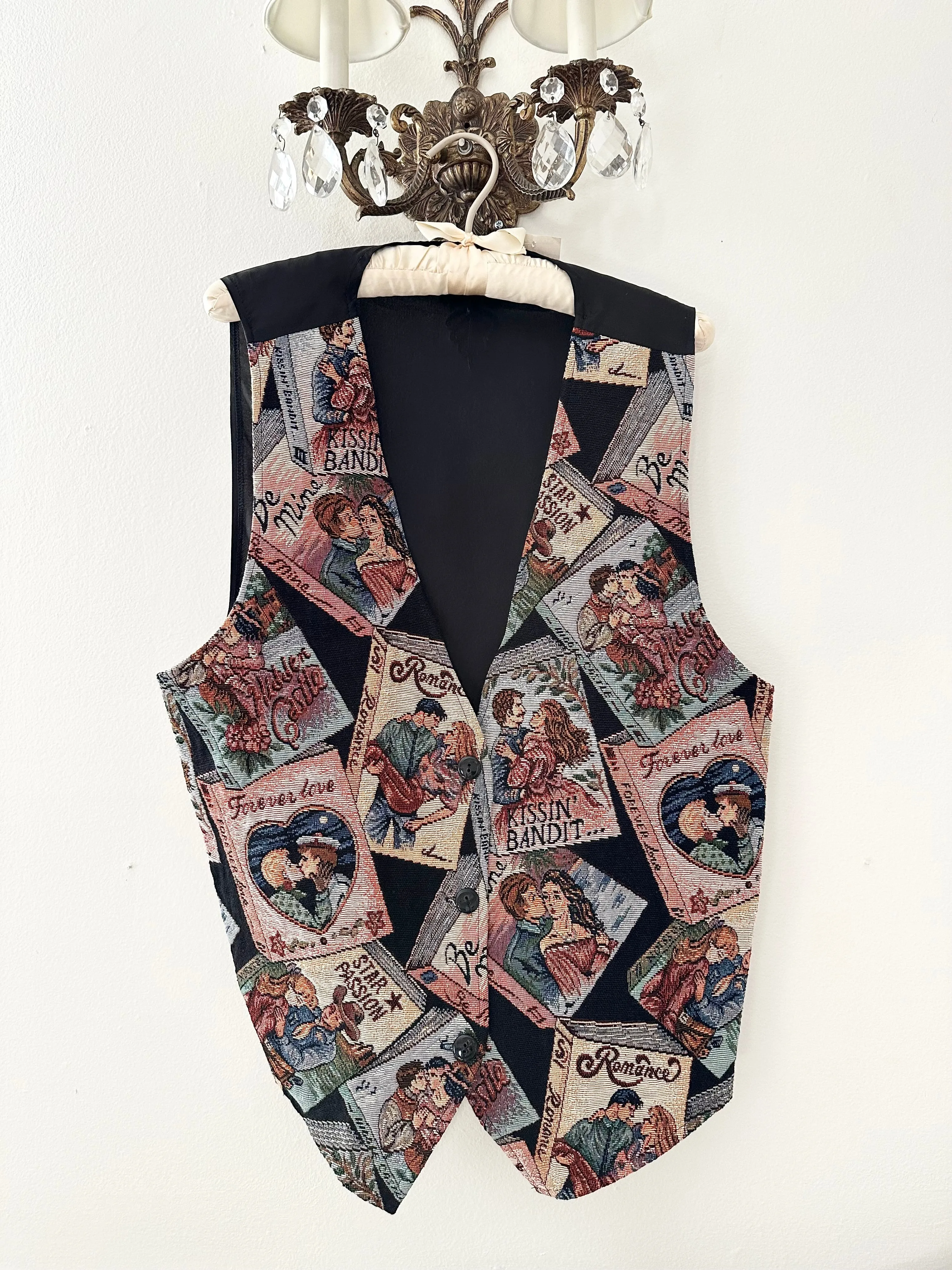 Rare 90s Vintage Romance Novel Tapestry Vest (S/M)