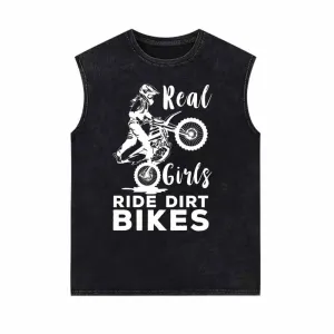 Real Girls Ride Dirt Bikes Vintage Washed Vest Top