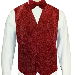 Red Sparkle Vest and Bowtie