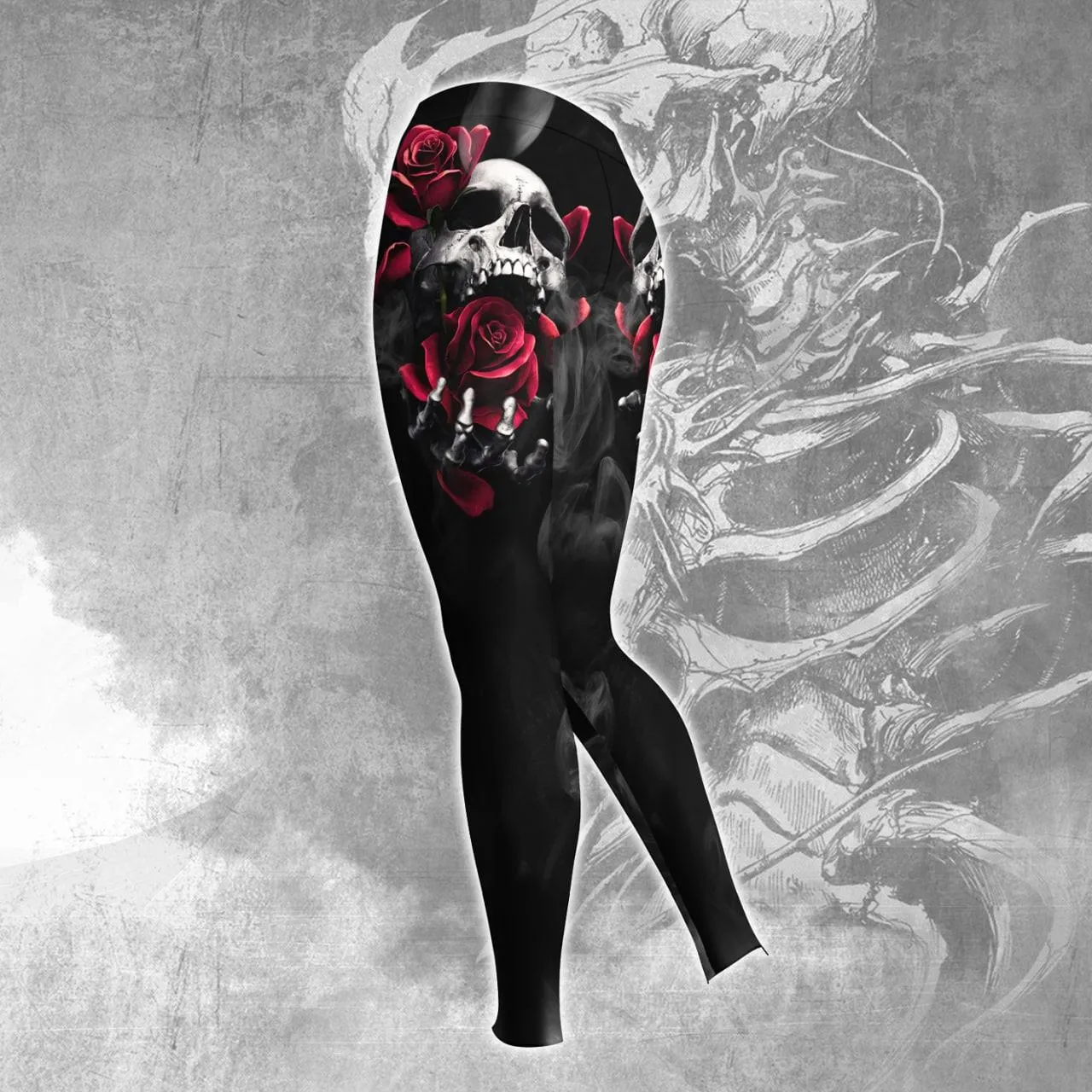 Romantic Gothic Skull Rose Combo Hoodie and Leggings
