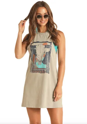 RRWRD0R17U - Rock&Roll Denim Women’s Graphic  Tank Dress