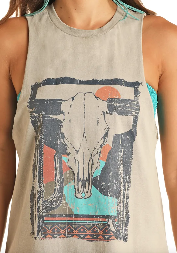 RRWRD0R17U - Rock&Roll Denim Women’s Graphic  Tank Dress