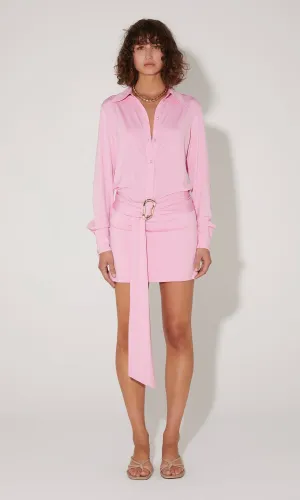 Samphire Mini Shirt Dress in Prism Pink