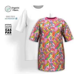 SASSY IRIS pink - T-shirt dress (organic cotton)