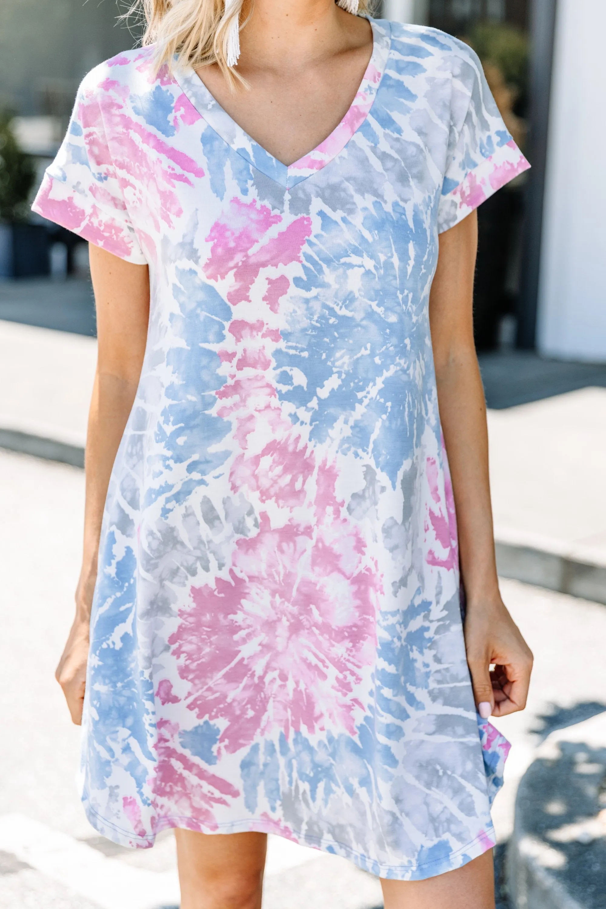 See Ya Later Blue Tie Dye Dress