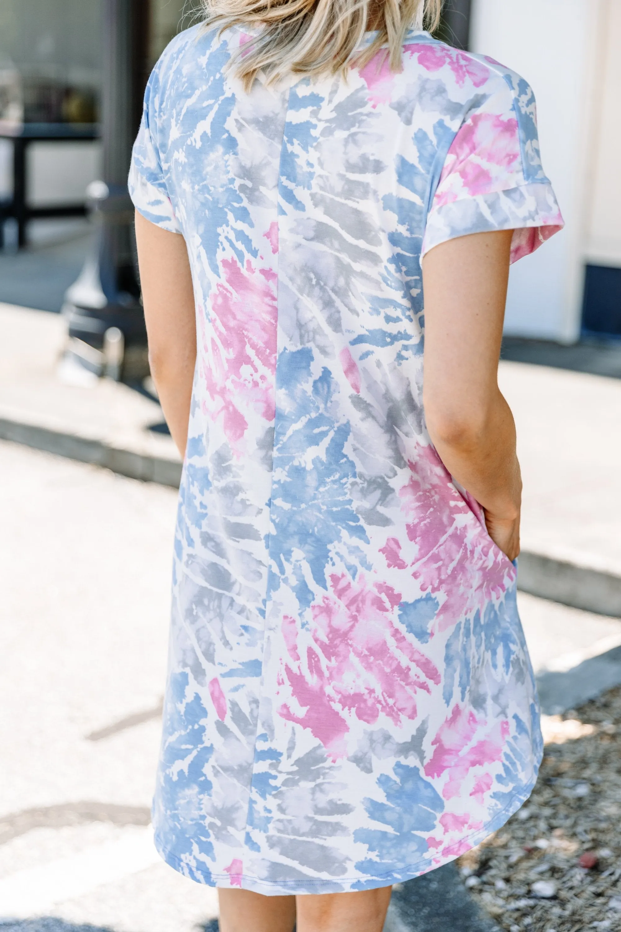 See Ya Later Blue Tie Dye Dress