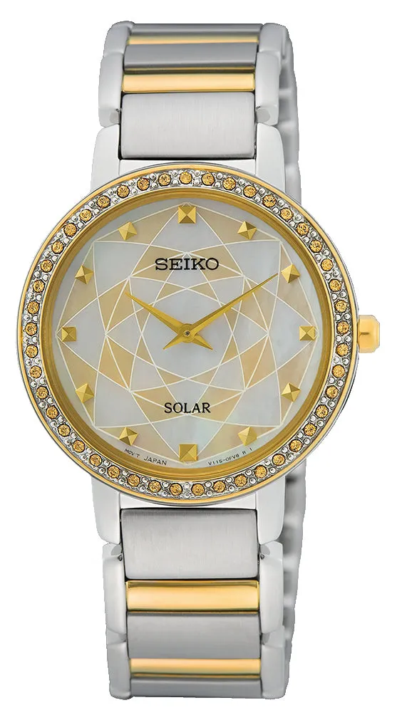 Seiko Conceptual Series Gold Dial Steel Dress Watch SUP454P