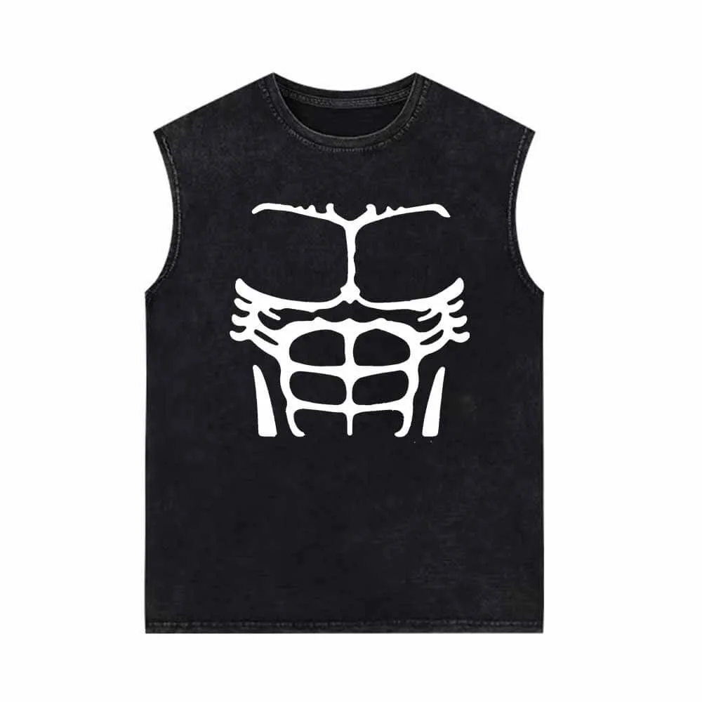 Sexy Body Muscle Vintage Washed Vest Top