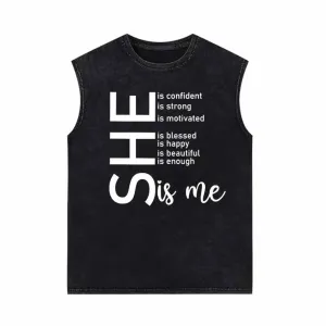 She Is Me Virtue Vintage Washed Vest Top