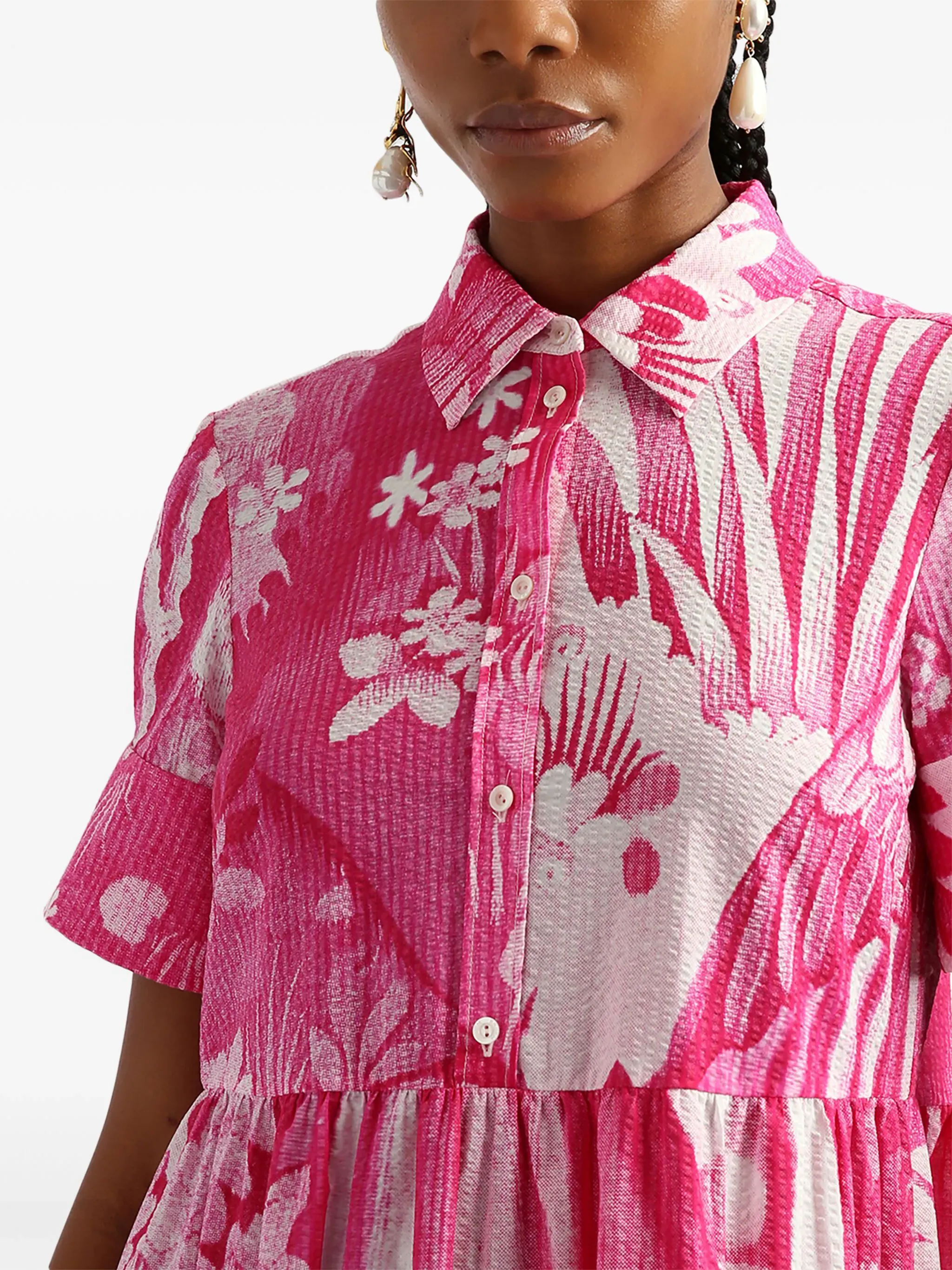 Short Sleeve Mini Shirt Dress