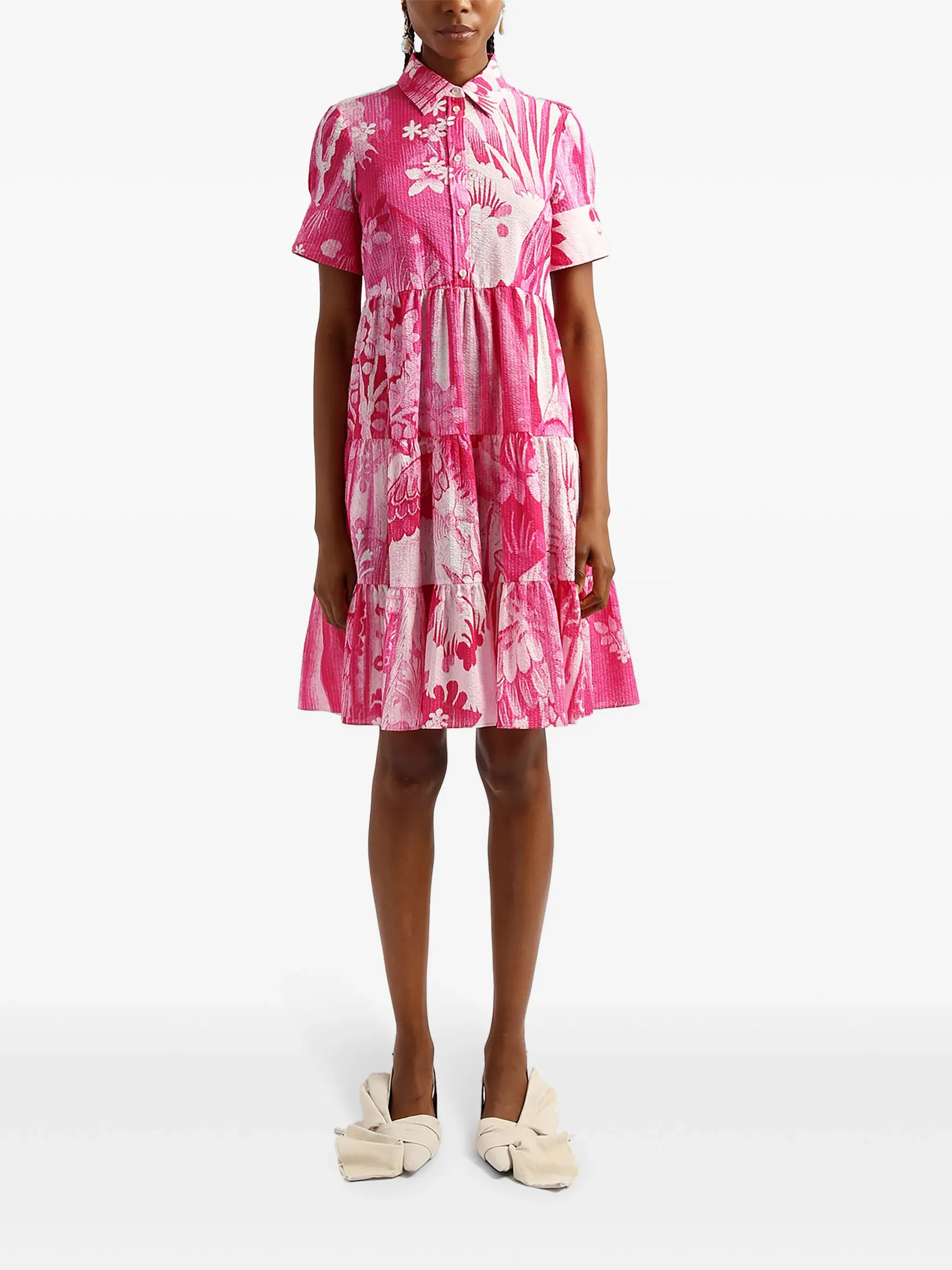 Short Sleeve Mini Shirt Dress