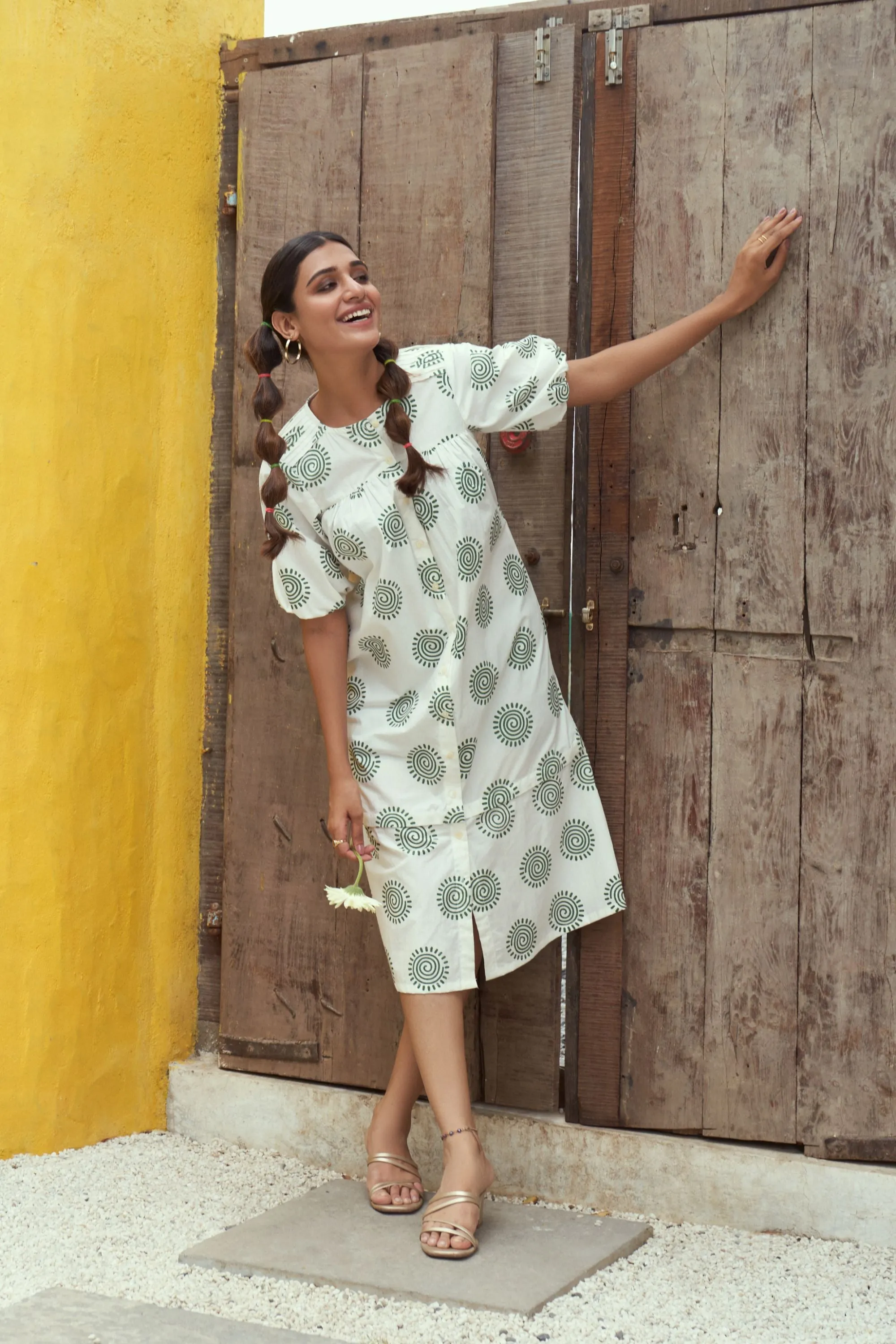 Signature logo midi detachable dress