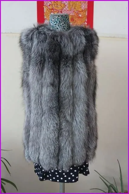 Silver Fluffy Fox Fur Gielt DO1017