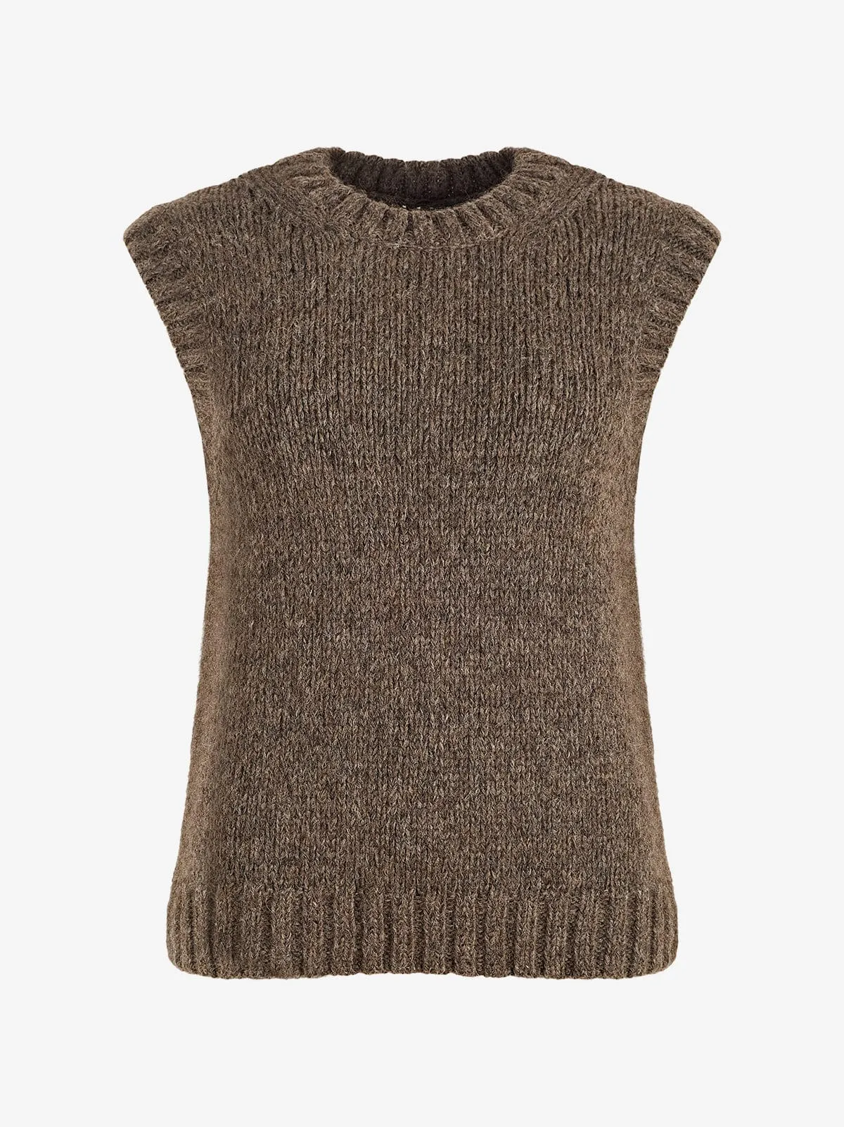 Skyla Wool Vest - Brown
