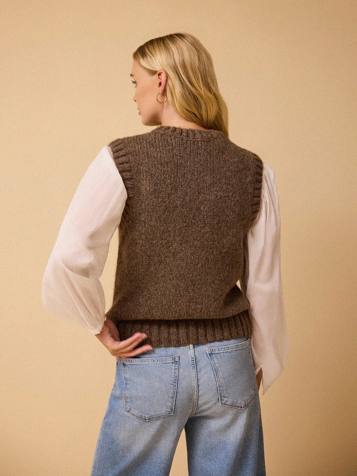 Skyla Wool Vest - Brown