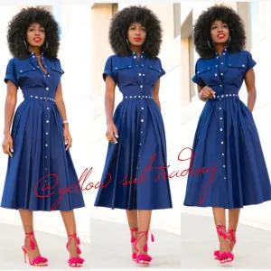 Snap Front Shirt Dress