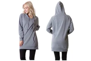 Soft & Warm Fleece Hooded Tunic Dress