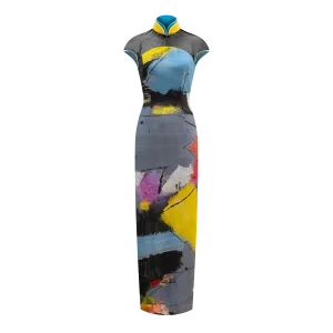 SPARKLE BY KAREN CHAN x HKMoA【PATCHWORK】100% Silk Cheongsam (Cap Sleeve / Regular Fit) (百衲衣)(吳冠中)