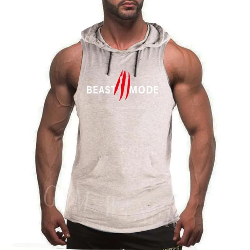 Sports Vest Tide Brand Printed Sleeveless Pullover Hoodie