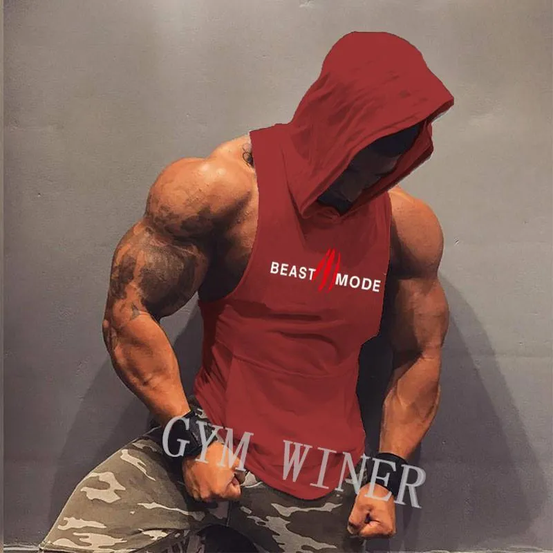 Sports Vest Tide Brand Printed Sleeveless Pullover Hoodie