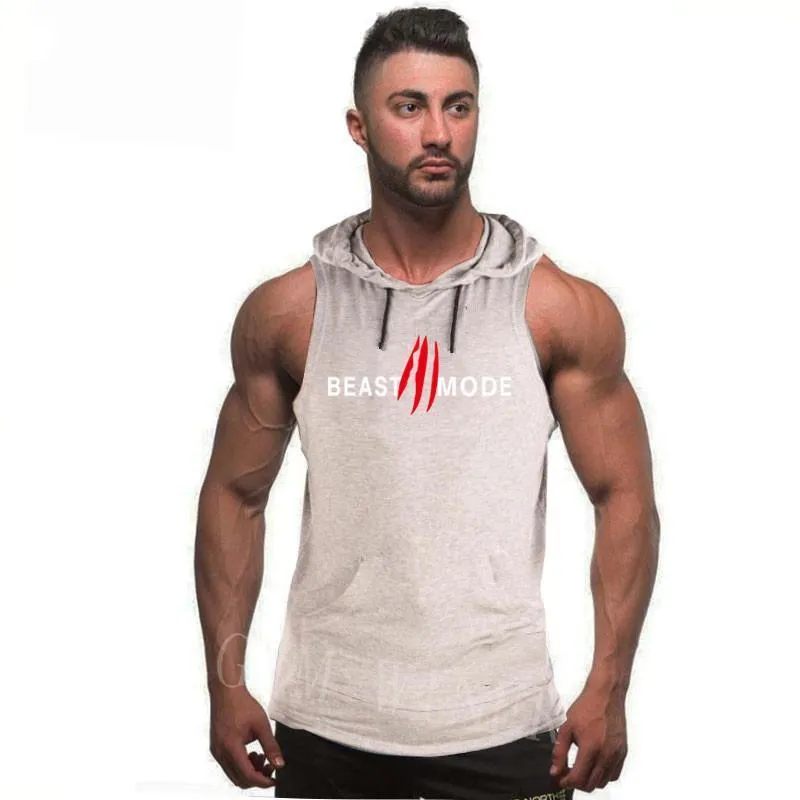 Sports Vest Tide Brand Printed Sleeveless Pullover Hoodie