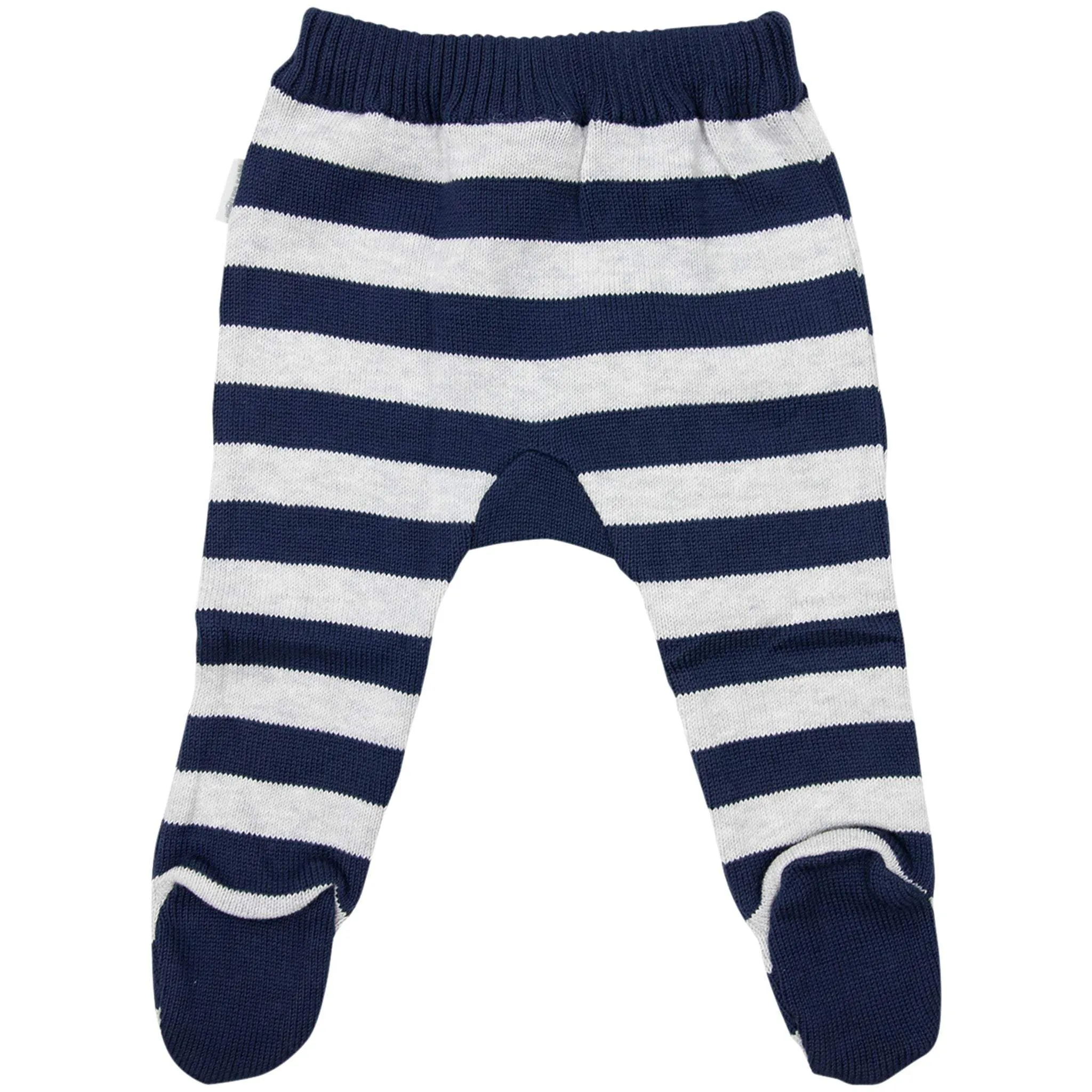 Striped Knit Leggings Navy/Grey