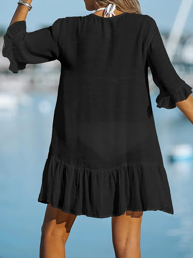 Style with Our Ruffled Cover-Up Dress – A Must-Have Women's Beach Cover-Up!