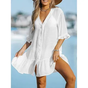 Style with Our Ruffled Cover-Up Dress – A Must-Have Women's Beach Cover-Up!