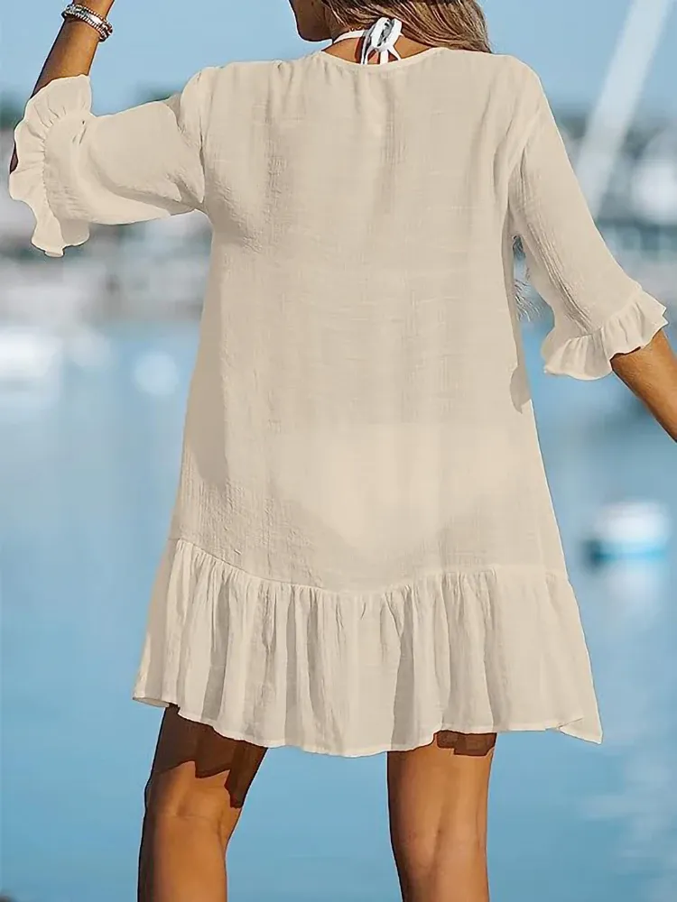 Style with Our Ruffled Cover-Up Dress – A Must-Have Women's Beach Cover-Up!