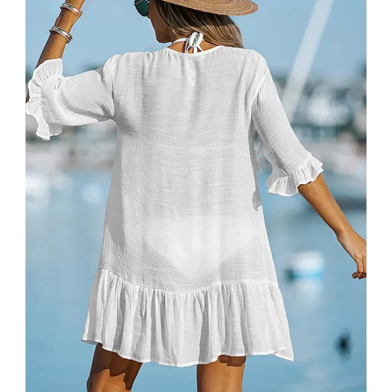 Style with Our Ruffled Cover-Up Dress – A Must-Have Women's Beach Cover-Up!