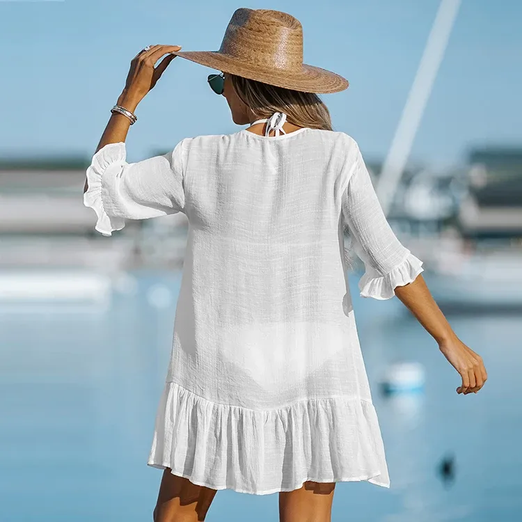 Style with Our Ruffled Cover-Up Dress – A Must-Have Women's Beach Cover-Up!