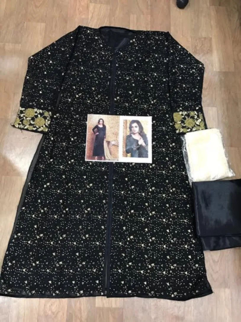 Suit 8067 Georgette Embroidered Churidar Salwar Long Kameez Dupatta