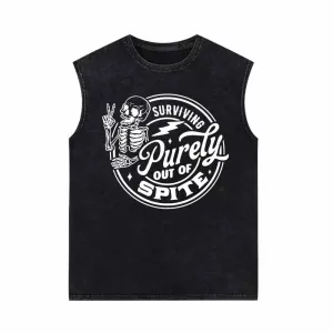 Survival Purely Out Of Spite Skull Pattern Vest Top