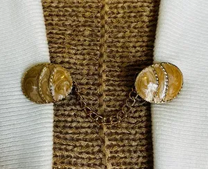 Sweater Clips Beige Retro Sweater Clip for Cardigan Clips for Cloak Clasp for Dress Fastener Cinch Clip Birthday Gift for mom Gift for Her