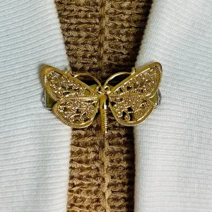 Sweater Clips Butterfly Sweater Clip for Cardigan Clasp Filigree Dress Clip Delicate Jewelry Birthday Gift for Mom Gift for Her by Fabulici