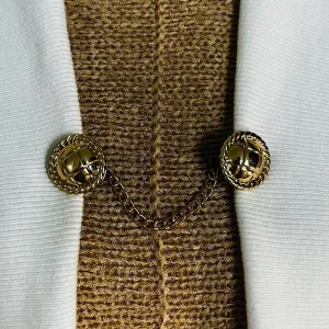 Sweater Clips Plaid Sweater Clip  Round Chain Cardigan Clasp Chained Sweater Guard for Dress Clip Gift for Mom Gift for Her by Fabulici
