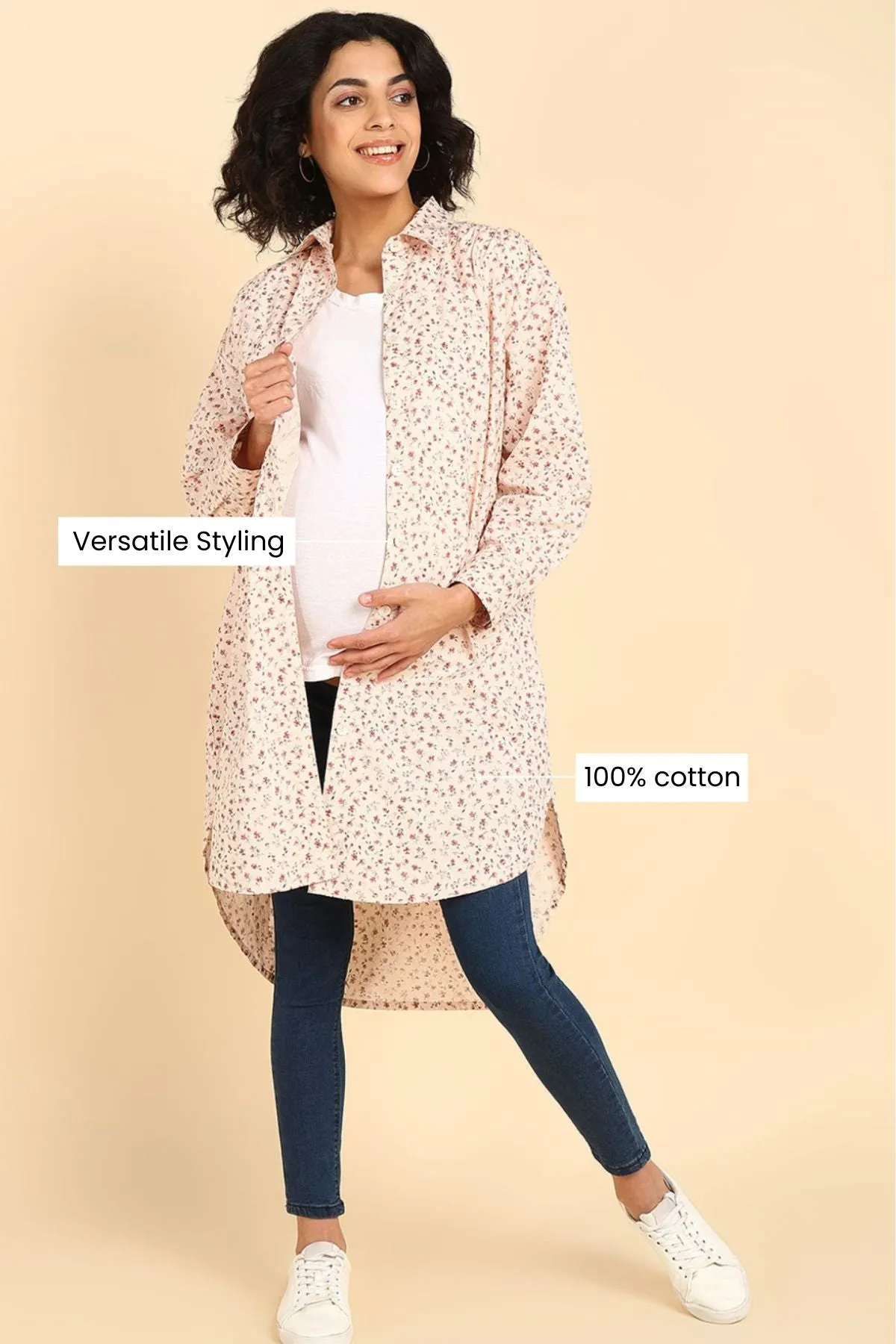 Swiss Dot Dobby 100% Cotton Shirt Dress
