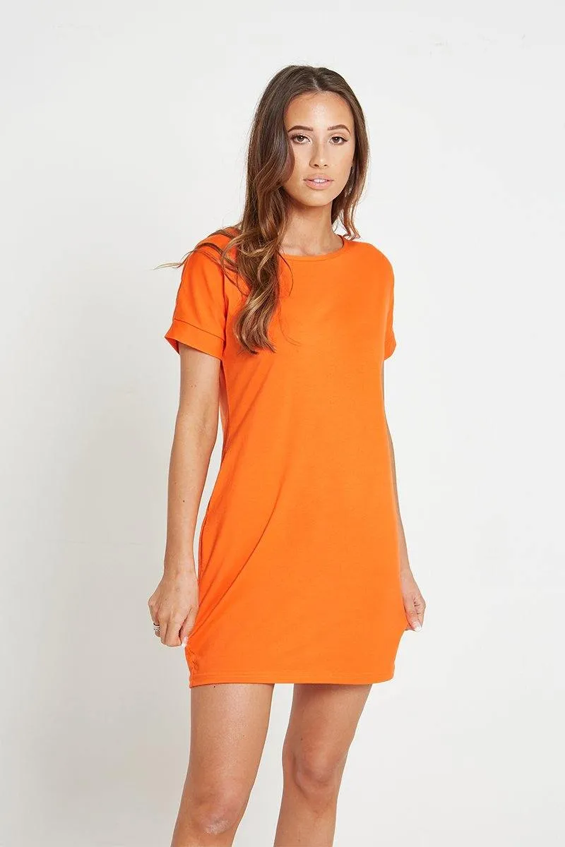 T-Shirt Dress in Orange
