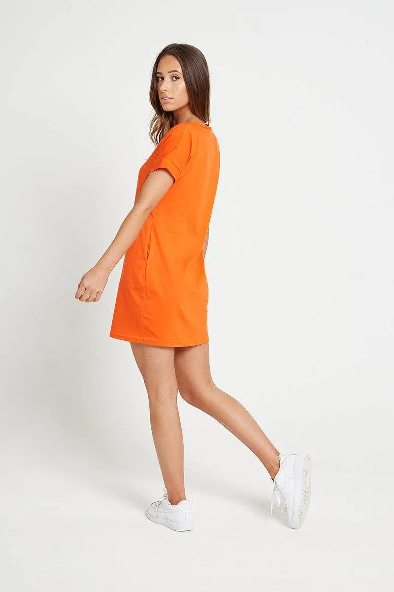 T-Shirt Dress in Orange