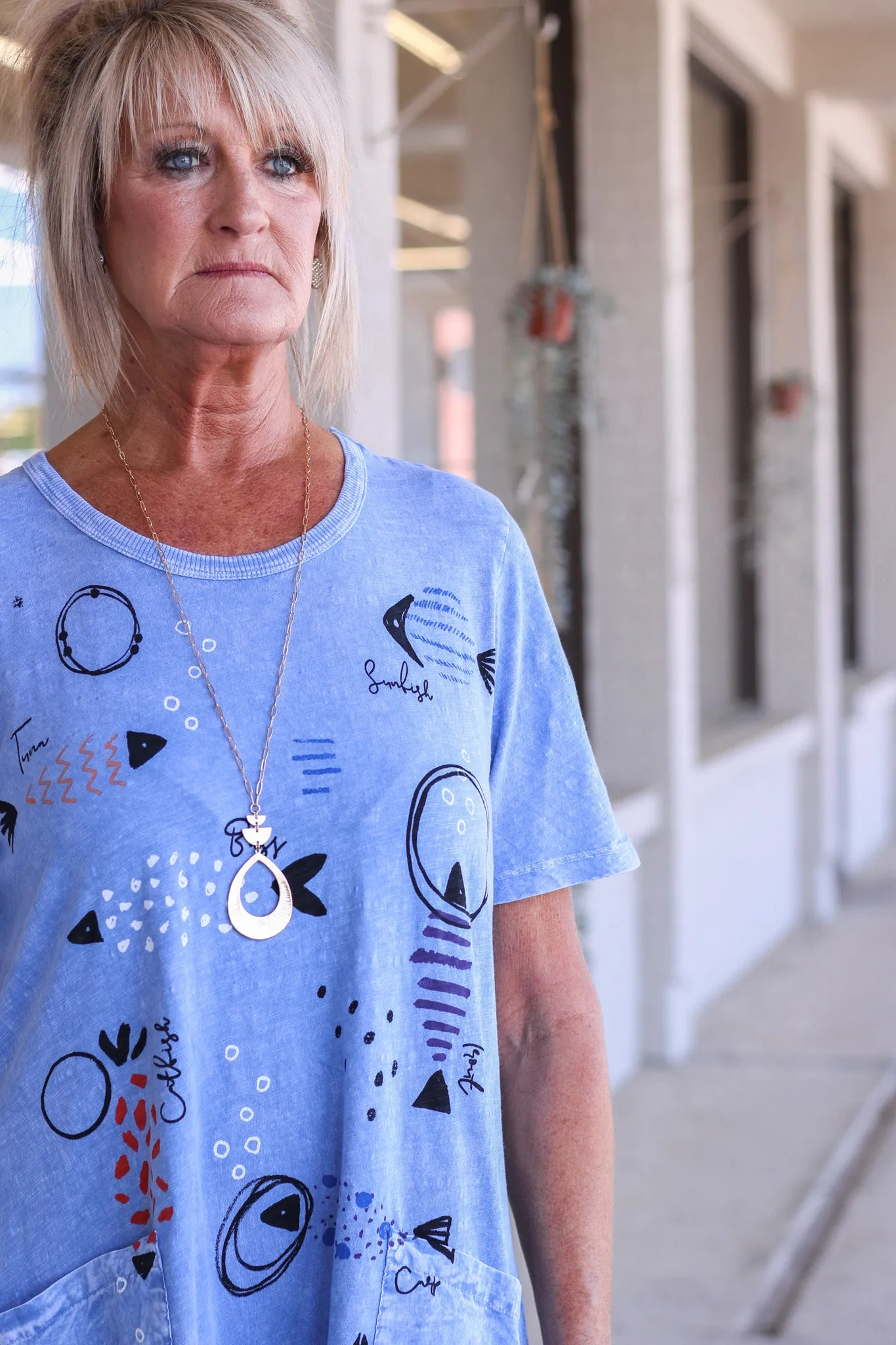 Take A Hint Blue T-Shirt Dress