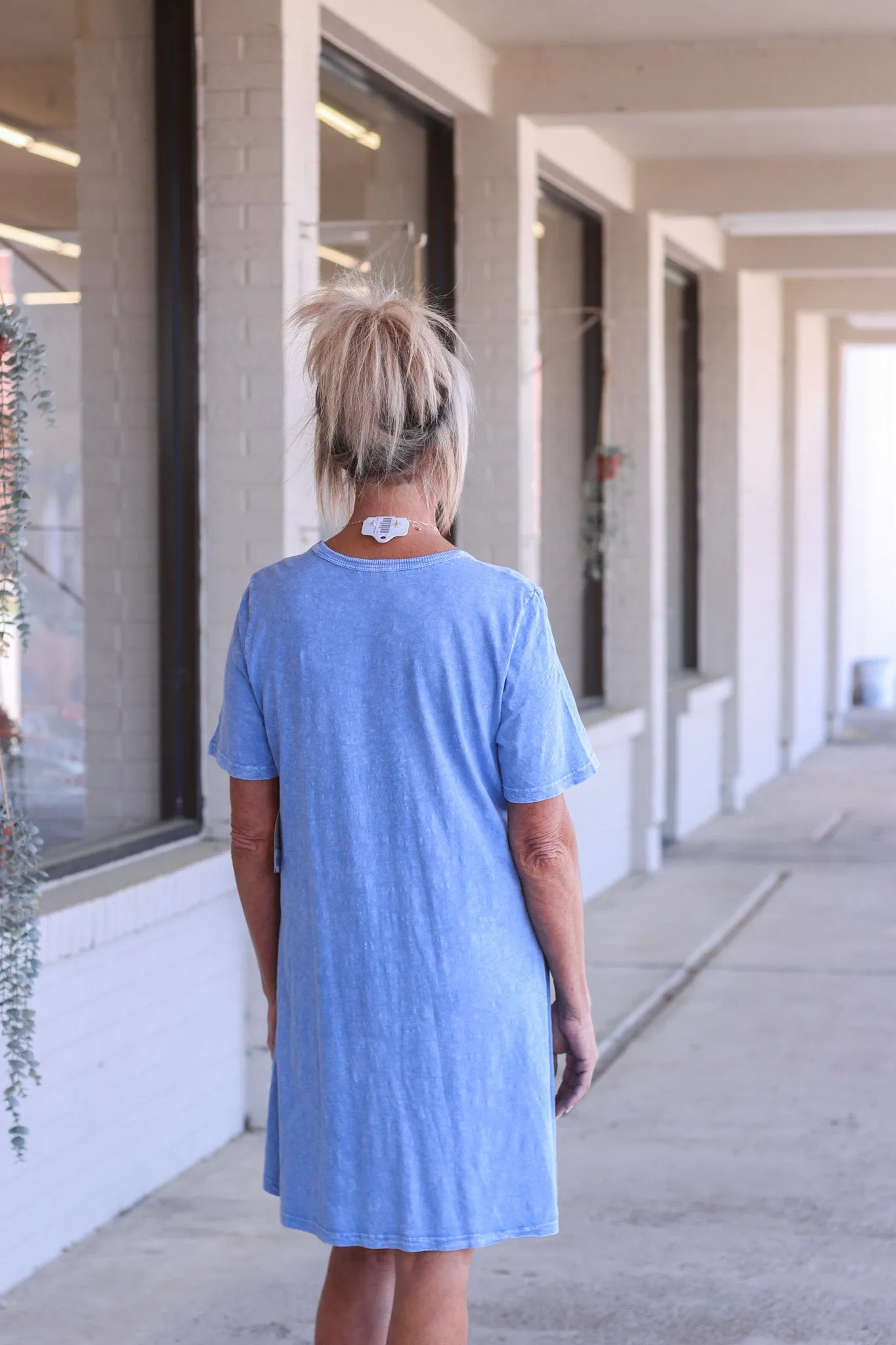 Take A Hint Blue T-Shirt Dress