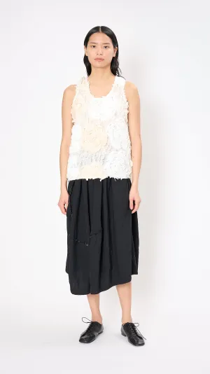 Tape Embroidery Top in White
