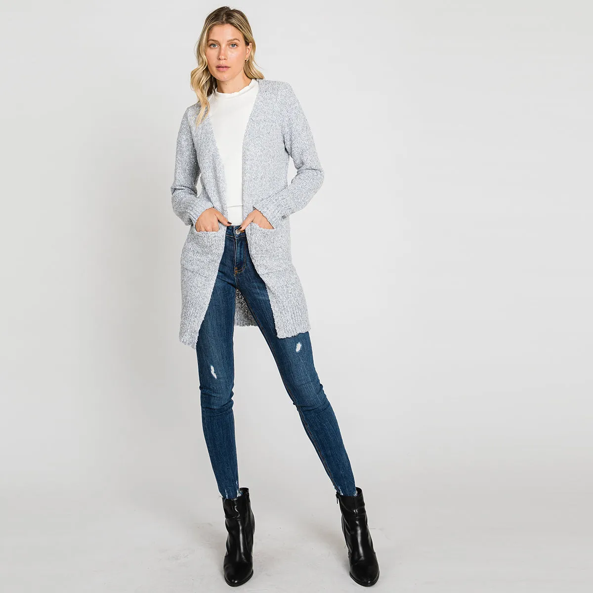 Textured Popcorn Knit Cardigan