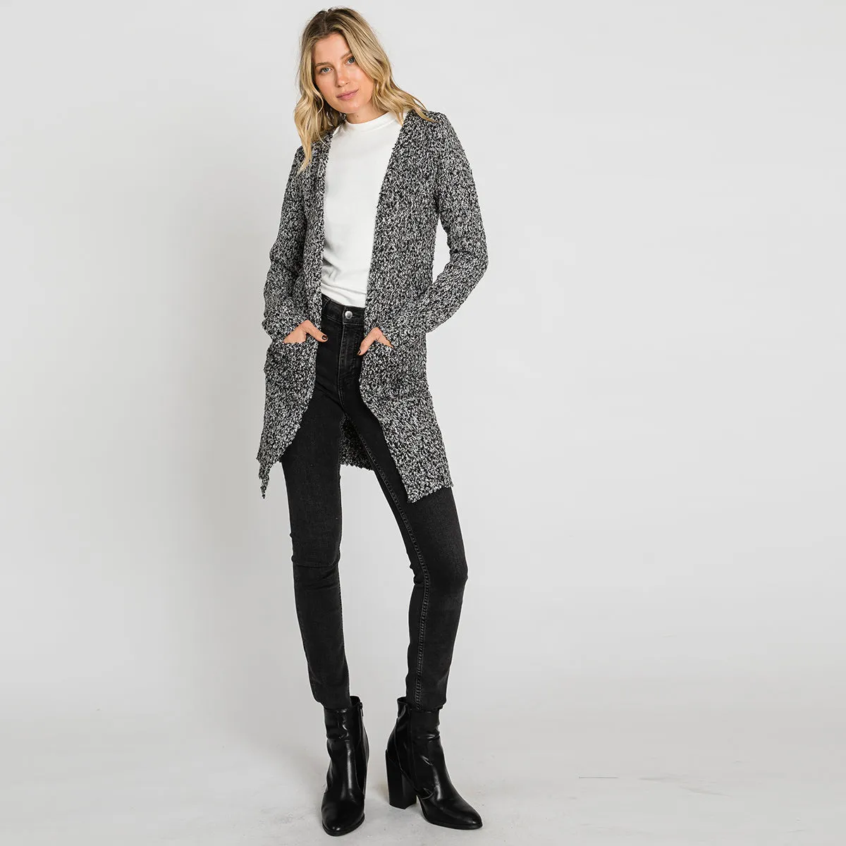 Textured Popcorn Knit Cardigan