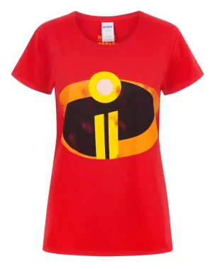 The Incredibles 2 Women's Ladies Costume Red Logo T-Shirt Top