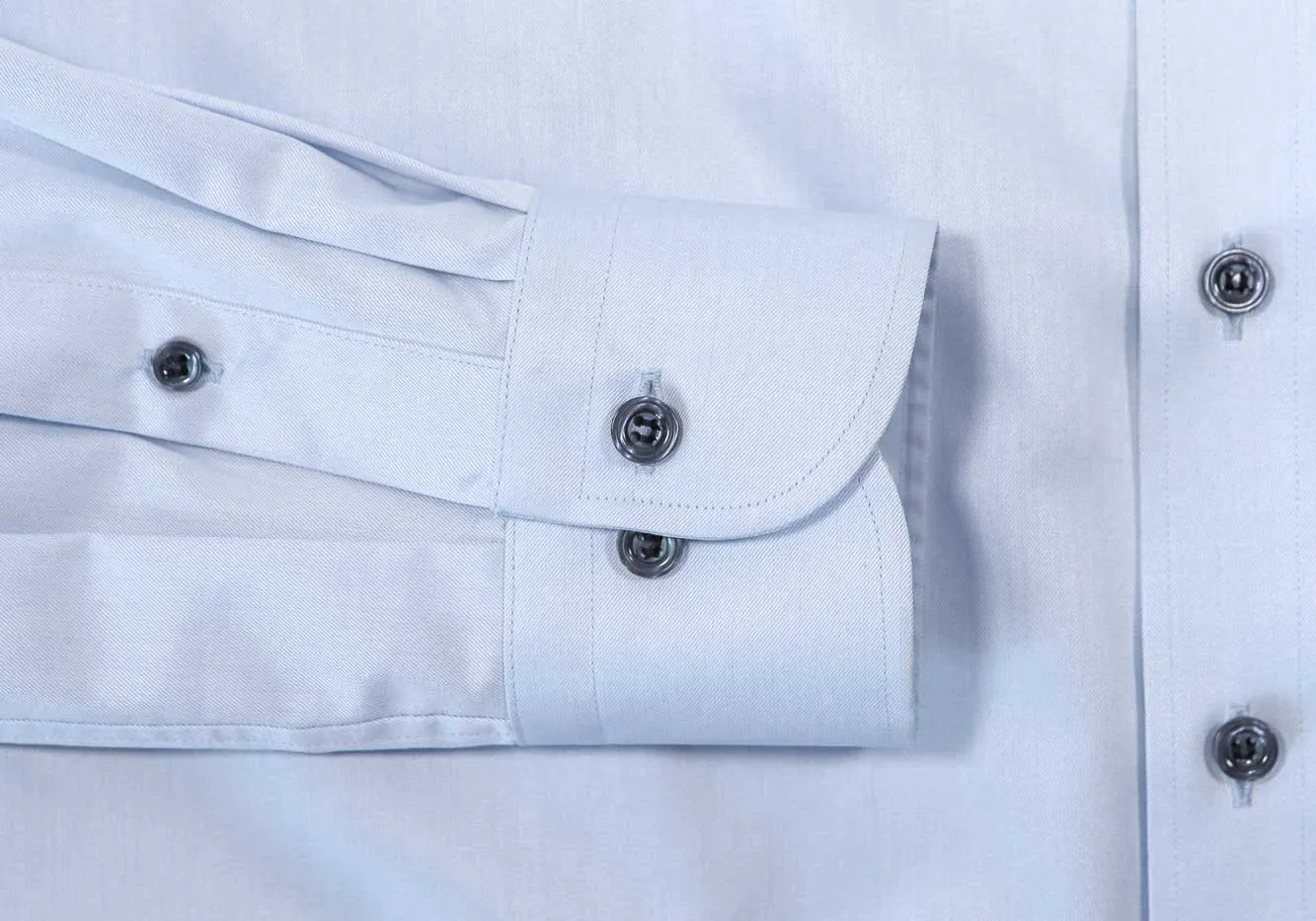 The Light Blue Adler Fine Twill with Navy Buttons Custom Shirt