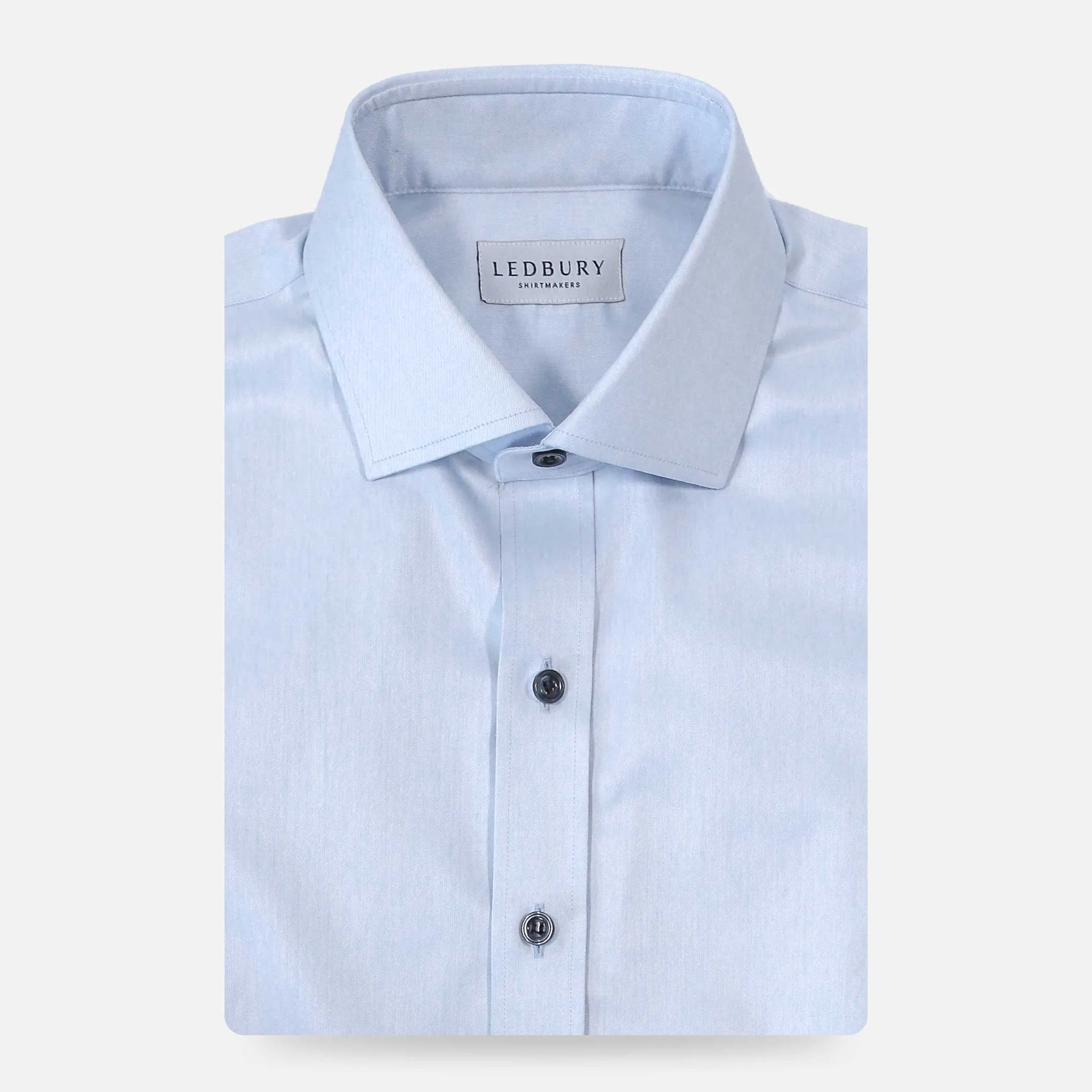The Light Blue Adler Fine Twill with Navy Buttons Custom Shirt
