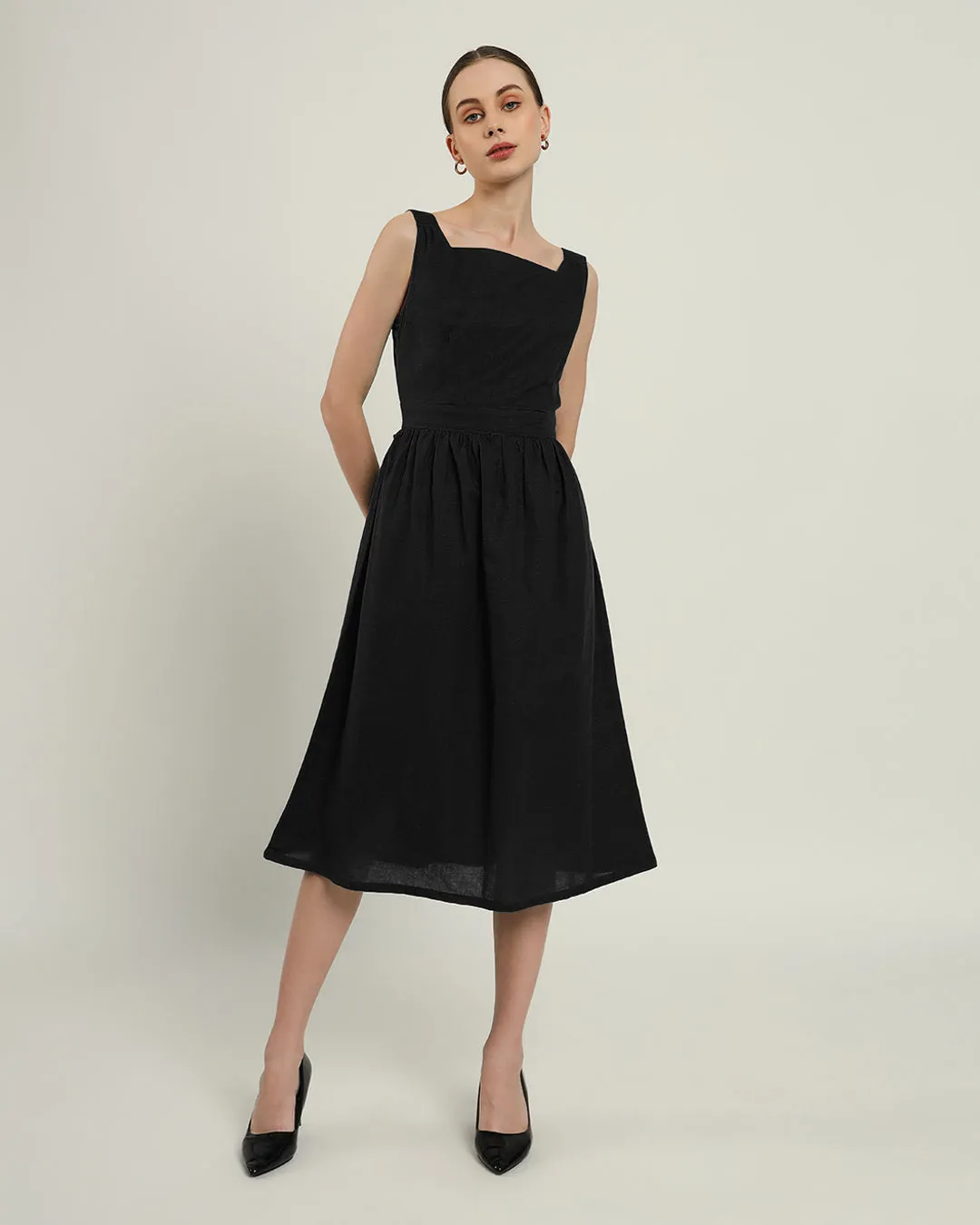 The Mihara Noir Cotton Dress