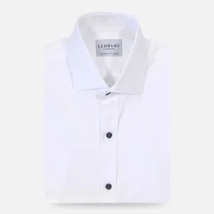 The White Adler Fine Twill with Navy Buttons Custom Shirt